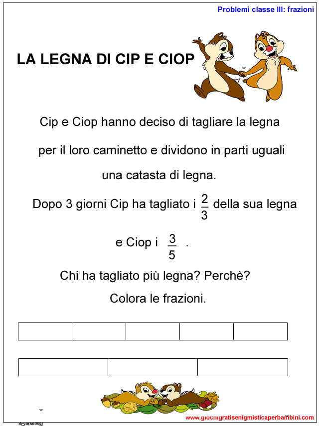 Schede Didattiche Di Matematica Terza Elementare Le Frazioni